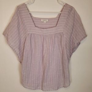 Beachlunchlounge Purple Striped Blouse size L
